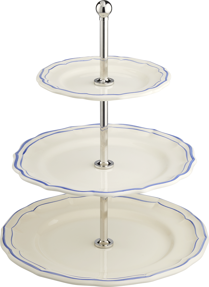 Gien Filets Bleu Three-tier Cake Stand