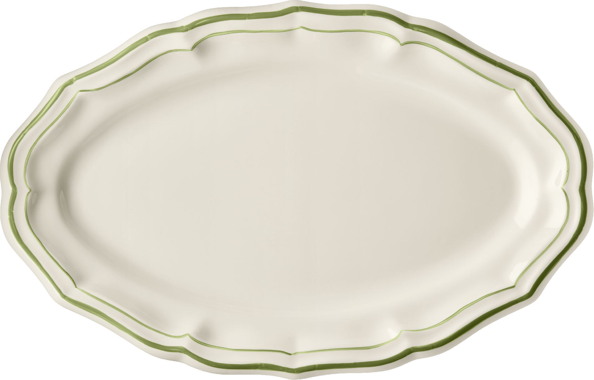 Gien Filets Green Oval Serving Platter