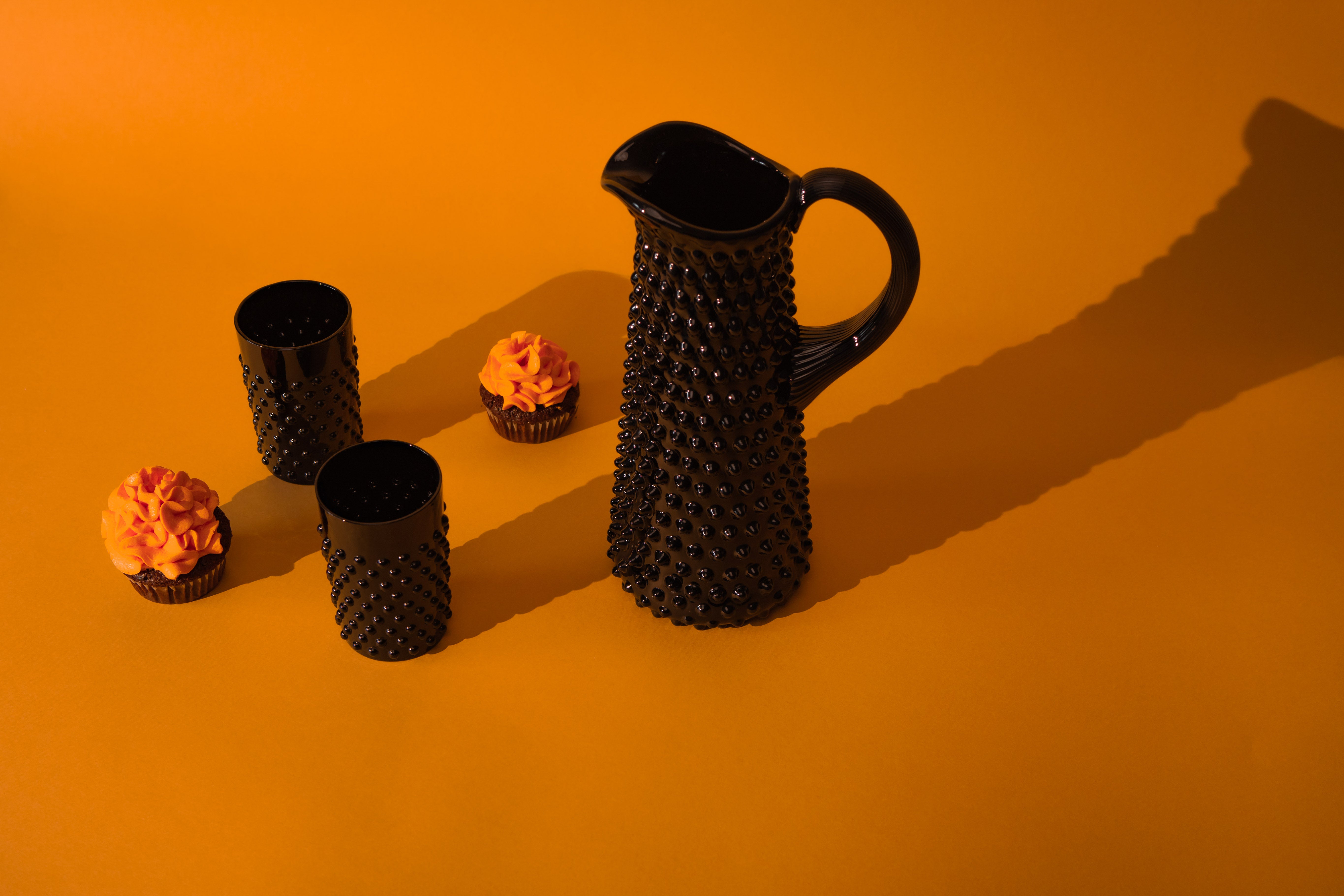 Klimchi Black Hobnail Pitcher