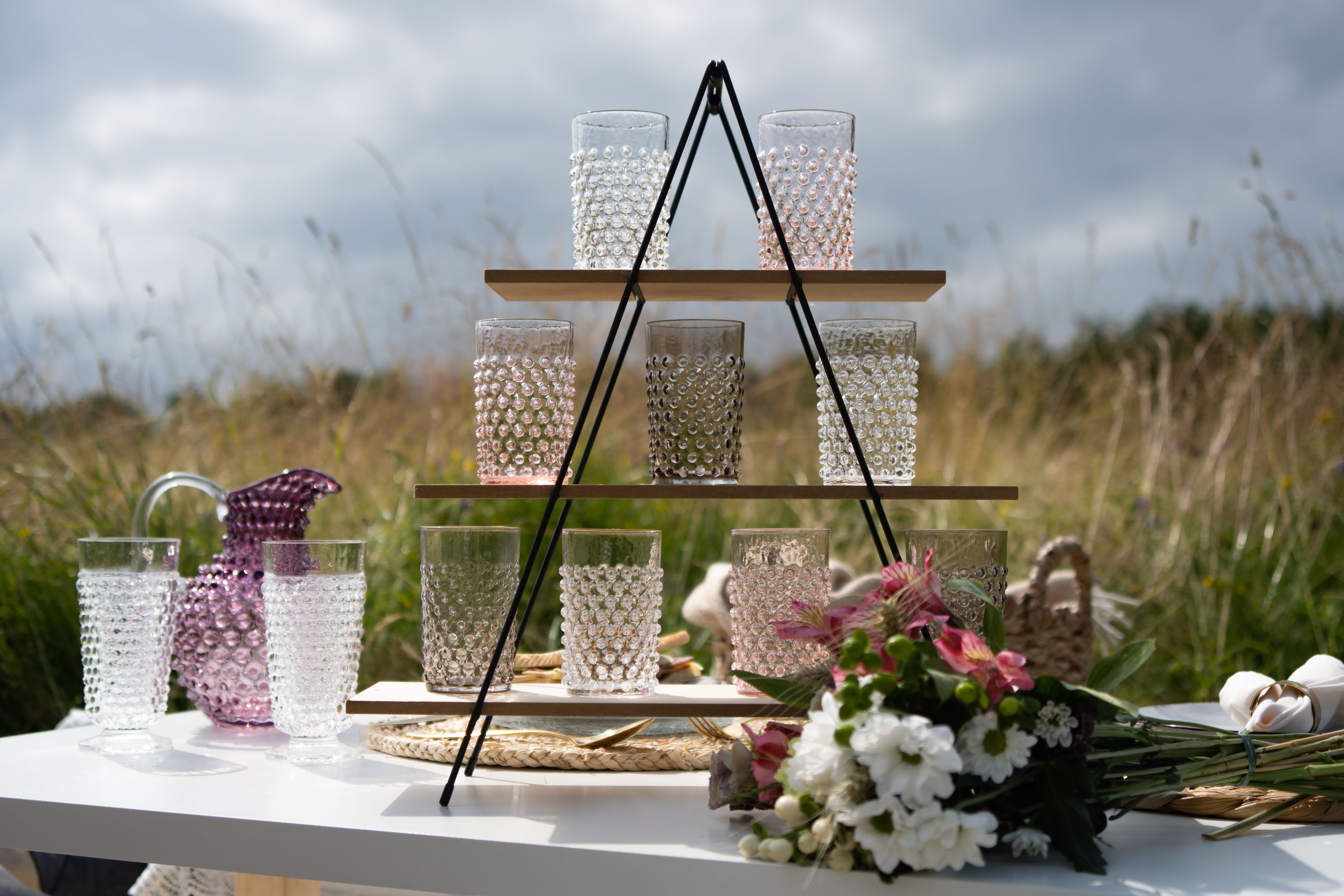 Klimchi Crystal Hobnail Tumblers Set of 4