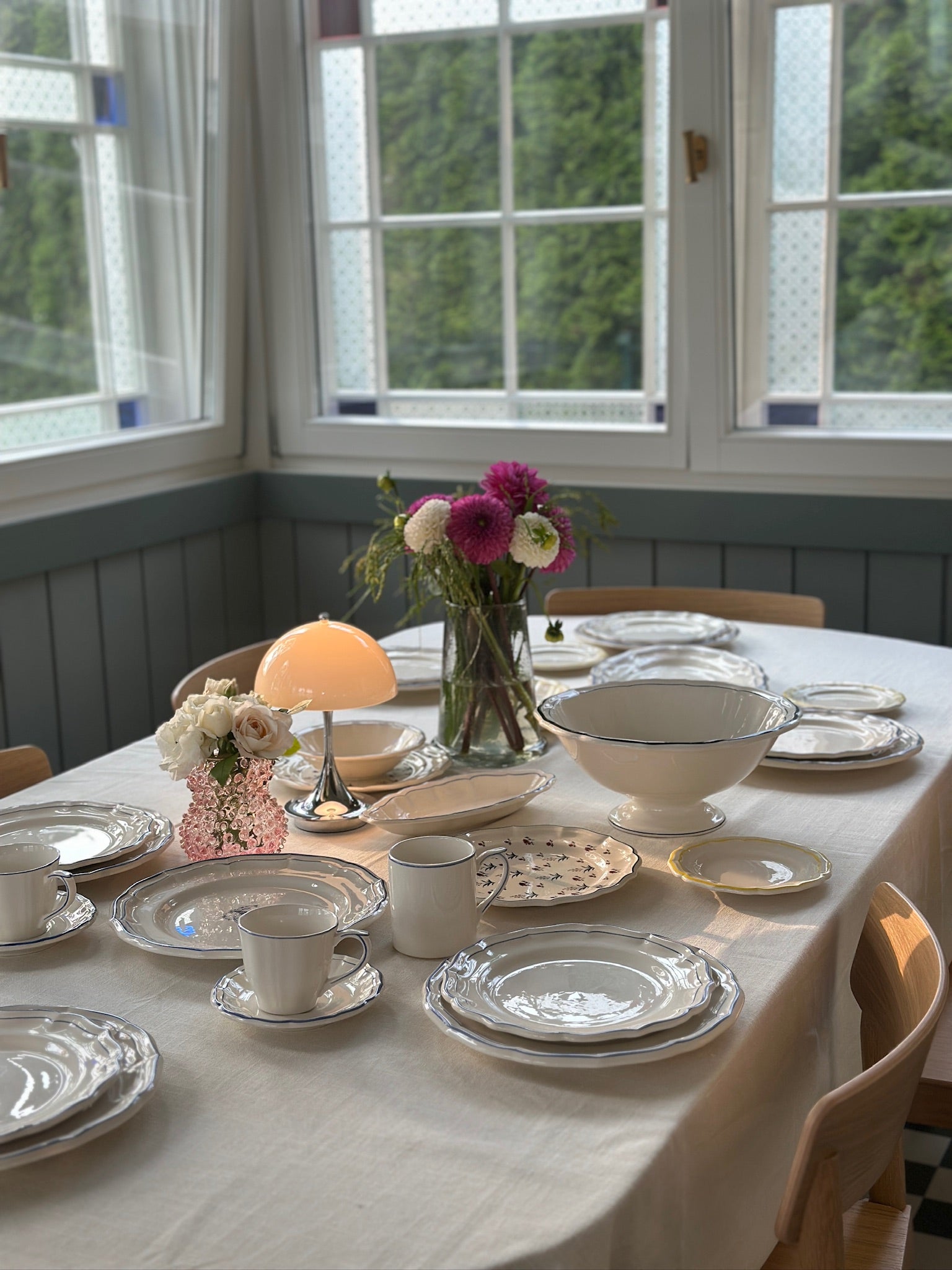 Gien Filets Bleu Dinner Plates Set of 4