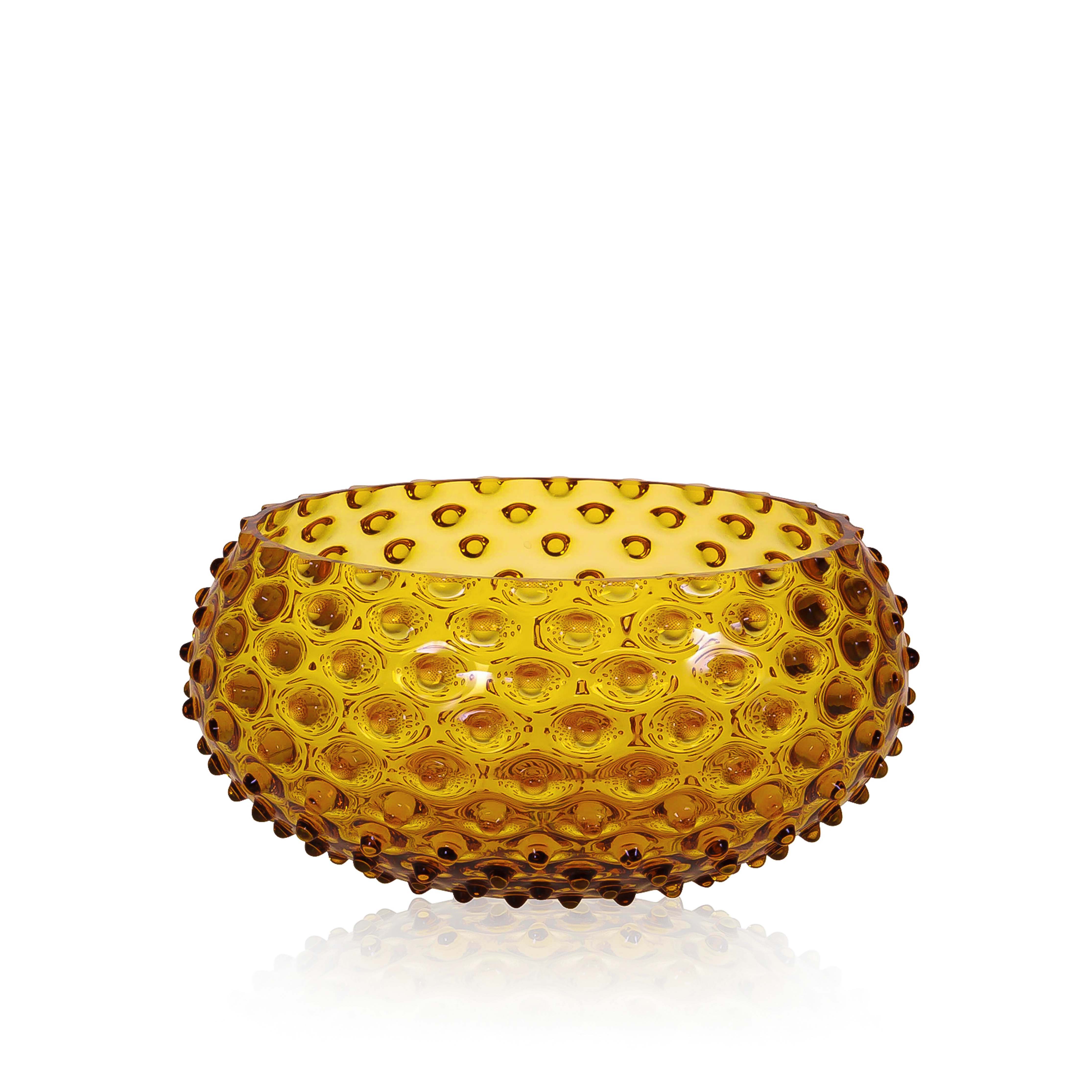 Klimchi Amber Hobnail Bowl Large