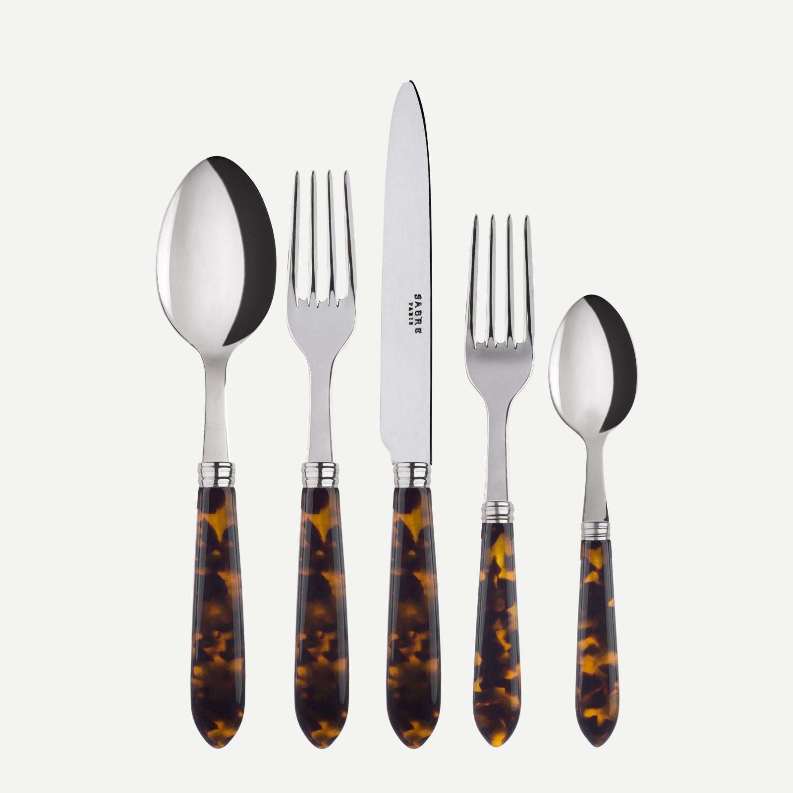 Sabre Paris Tortoise 5 pieces cutlery set